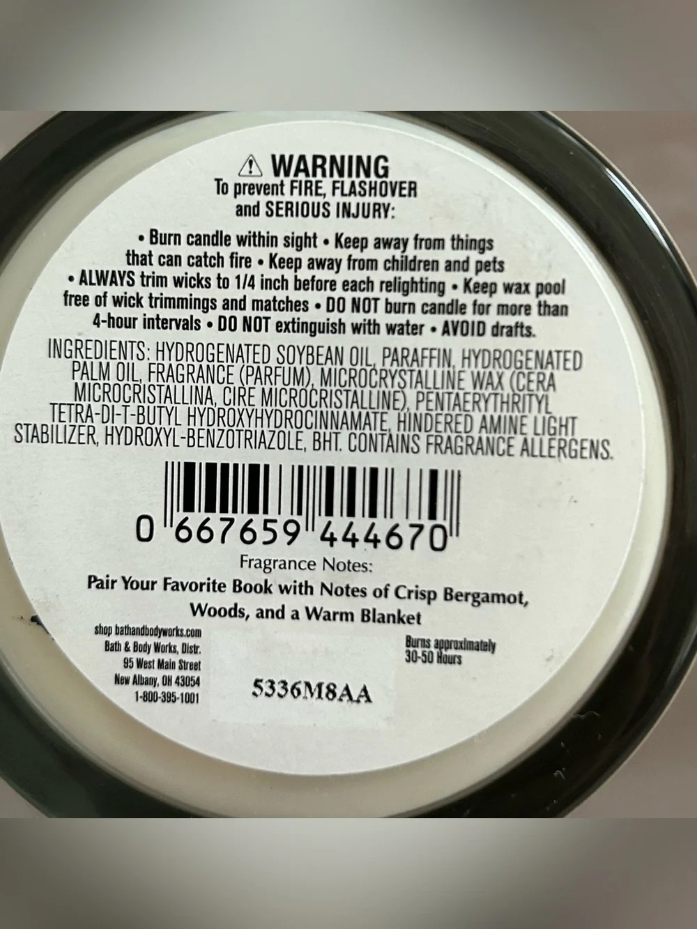 Bath & Body Works Book Loft 1-wick Soy Wax Blend Candle